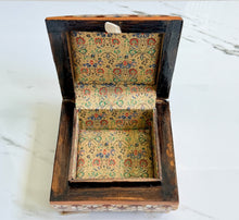 Load image into Gallery viewer, Vintage Khatam Mosaic Inlay Box | Micro-Mosaic Marquetry Jewelry Box | Star &amp; Diamond Pattern | 6.1 x 6.1 x 3.5”
