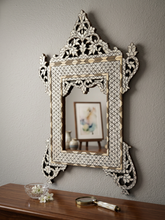 Load image into Gallery viewer, Handcrafted Mother of Pearl Inlay Mirror | 23.7” x 15.7” | Vintage-Style Wall Mirror

