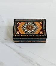 Load image into Gallery viewer, Small Sized Rectangle Handmade Mosaic Box inlaid with Mother of Pearl
