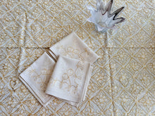 Load image into Gallery viewer, Table Cover: 117 x 58 inches Approx&#39;. Aghabani Oriental for Rectangle Tables, Beige background with White and Gold Silk Embroidery
