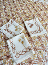 Load image into Gallery viewer, Table Cover: 90 x 59 inches Approx'. Aghabani Oriental for Rectangle Tables, Beige background with Brown and Gold Silk Embroidery
