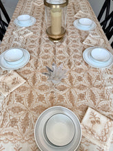 Load image into Gallery viewer, Table Cover: 94 x 59 inches Approx'. Aghabani Oriental for Rectangle Tables, Beige background with Bronze Silk Embroidery
