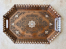 Load image into Gallery viewer, Hand-Carved Wooden Tray with Mother-of-Pearl Inlay
