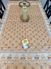 Load image into Gallery viewer, Table Cover: 78 x 56 inches Approx&#39;. Aghabani Oriental for Rectangle Tables. Beige background with Gold and Brick Red Silk
