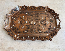 Load image into Gallery viewer, Hand-Carved Wooden Tray with Mother-of-Pearl Inlay
