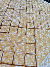 Load image into Gallery viewer, Table Cover: 57 x 57 inches Approx'. Aghabani Oriental for Square Tables. Beige background with Brown and Gold Silk
