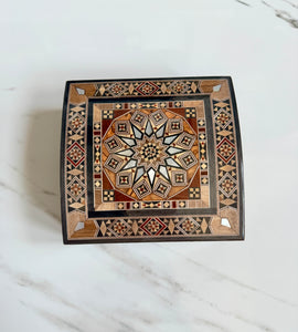Jewelry Mosaic Wooden Handmade Box inlaid with Mother of Pearl