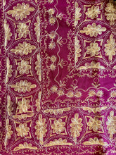 Load image into Gallery viewer, Table Cover: 135 x 67 inches Approx’. Aghabani Oriental for Rectangle Tables, Burgundy background with Gold Silk Embroidery
