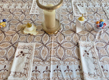Load image into Gallery viewer, Table Cover: 78 x 56 inches Approx'. Aghabani Oriental for Rectangle Tables. Beige background with Beige and Brown Silk
