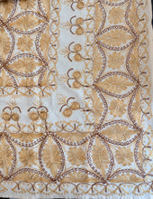 Load image into Gallery viewer, Table Cover: 78 x 56 inches Approx&#39;. Aghabani Oriental for Rectangle Tables. Beige background with Gold and Brown Silk
