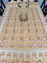 Load image into Gallery viewer, Table Cover: 78 x 56 inches Approx&#39;. Aghabani Oriental for Rectangle Tables. Beige background with Gold and Brown Silk
