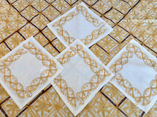 Load image into Gallery viewer, Table Cover: 57 x 57 inches Approx'. Aghabani Oriental for Square Tables. Beige background with Brown and Gold Silk
