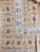 Load image into Gallery viewer, Table Cover: 117 x 58 inches Approx’. Aghabani Oriental for Rectangle Tables, Beige background with Brick Red &amp; Gold Silk Embroidery
