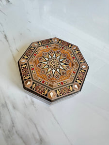 Octagon Handmade Mosaic Box. Diameter: 5.2” approx