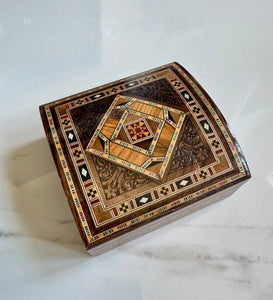 Jewelry Mosaic Wooden Handmade Box inlaid with Mother of Pearl