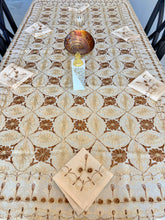 Load image into Gallery viewer, Table Cover: 94 x 59 inches Approx'. Aghabani Oriental for Rectangle Tables, Beige background with Brown and Beige Silk Embroidery

