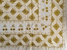Load image into Gallery viewer, Table Cover: 117 x 58 inches Approx&#39;. Aghabani Oriental for Rectangle Tables, Beige background with Beige and Olive Green Silk Embroidery
