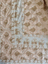 Load image into Gallery viewer, Table Cover: 117 x 58 inches Approx'. Aghabani Oriental for Rectangle Tables, Beige background with Pink and Gold Silk Embroidery
