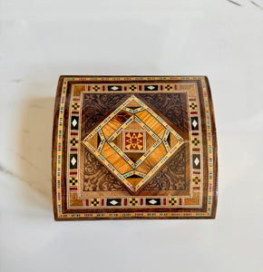 Jewelry Mosaic Wooden Handmade Box inlaid with Mother of Pearl