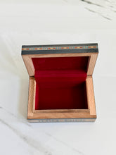 Load image into Gallery viewer, Small Sized Rectangle Handmade Mosaic Box inlaid with Mother of Pearl

