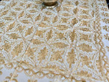 Load image into Gallery viewer, Table Cover: 78 x 56 inches Approx&#39;. Aghabani Oriental for Rectangle Tables. Beige background with Gold Silk
