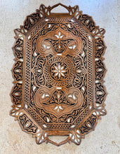 Load image into Gallery viewer, Hand-Carved Wooden Tray with Mother-of-Pearl Inlay
