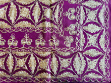 Load image into Gallery viewer, Table Cover: 94 x 59 inches Approx'. Aghabani Oriental for Rectangle Tables, Burgundy background with Burgundy and Gold Silk Embroidery

