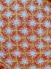 Load image into Gallery viewer, Round Table Cover. Diameter: 78 inches Approx&#39;. Aghabani Oriental for Round Tables. Red background with Gold &amp; White Silk

