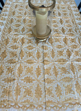Load image into Gallery viewer, Table Cover: 78 x 56 inches Approx&#39;. Aghabani Oriental for Rectangle Tables. Beige background with Gold Silk
