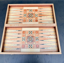 Load image into Gallery viewer, Backgammon / Chess Wooden Vintage Mosaic Handmade Set
