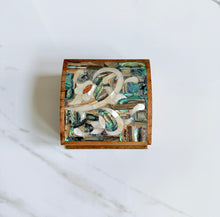 Load image into Gallery viewer, Handmade Wooden Trinket Box with Abalone Shell &amp; Mother-of-Pearl Inlay
