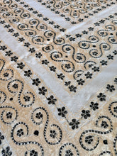 Load image into Gallery viewer, Table Cover: 156 x 78 inches Approx’. Aghabani Oriental for Rectangle Tables, Beige background with Beige &amp; Black Silk Embroidery
