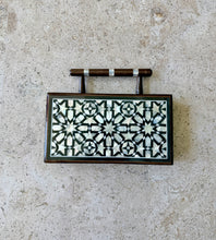 Load image into Gallery viewer, Handcrafted Mother-of-Pearl Inlaid Clutch | Damascene Geometric Star Design | Wooden Handle Evening Bag
