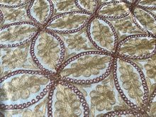Load image into Gallery viewer, Table Cover: 94 x 59 inches Approx&#39;. Aghabani Oriental for Rectangle Tables, Beige background with Brown and Gold Silk Embroidery
