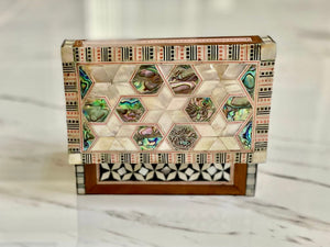 Mother of Pearl Handmade Mosaic Box. Size: 6 x 3.8 inches
