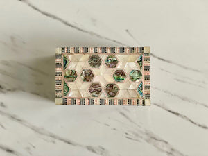 Mother of Pearl Handmade Mosaic Box. Size: 6 x 3.8 inches