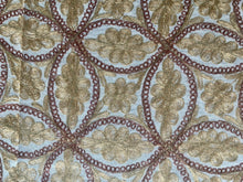 Load image into Gallery viewer, Table Cover: 94 x 59 inches Approx&#39;. Aghabani Oriental for Rectangle Tables, Beige background with Brown and Gold Silk Embroidery
