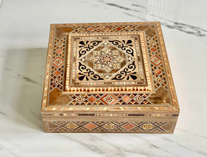 9.7 x 9.7 inches Handmade Square Mosaic Box