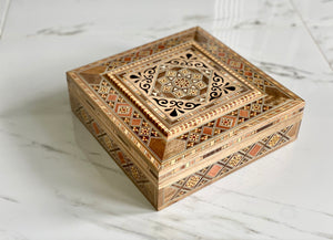 9.7 x 9.7 inches Handmade Square Mosaic Box