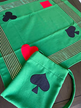 Load image into Gallery viewer, Tablecloth: 56 x 56 inches. Cards Suite Handmade perfect for gifting or using to play cards or any other board or card games
