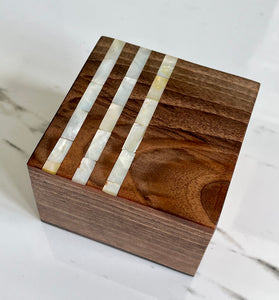 Jewelry Mosaic Wooden Handmade Box inlaid w/ Mother of Pearl
