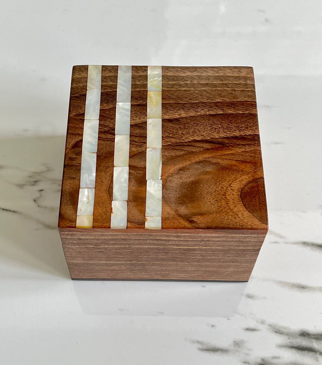 Jewelry Mosaic Wooden Handmade Box inlaid w/ Mother of Pearl